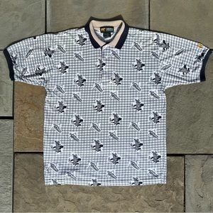 Y2K Golf Pattern Polo Shirt Jack Nicklaus Golden Bear